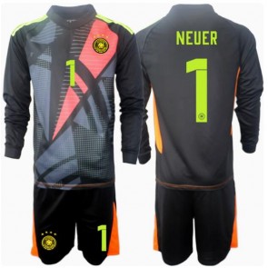 Německo Manuel Neuer #1 Brankářské Dětské Domácí dres komplet ME 2024 Dlouhý Rukáv (+ trenýrky)